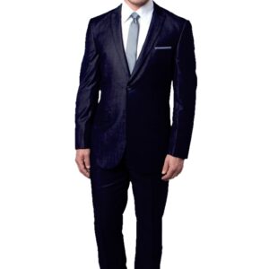 Dark Blue Ultra Slim Fit Two Button Shark Skin Suit