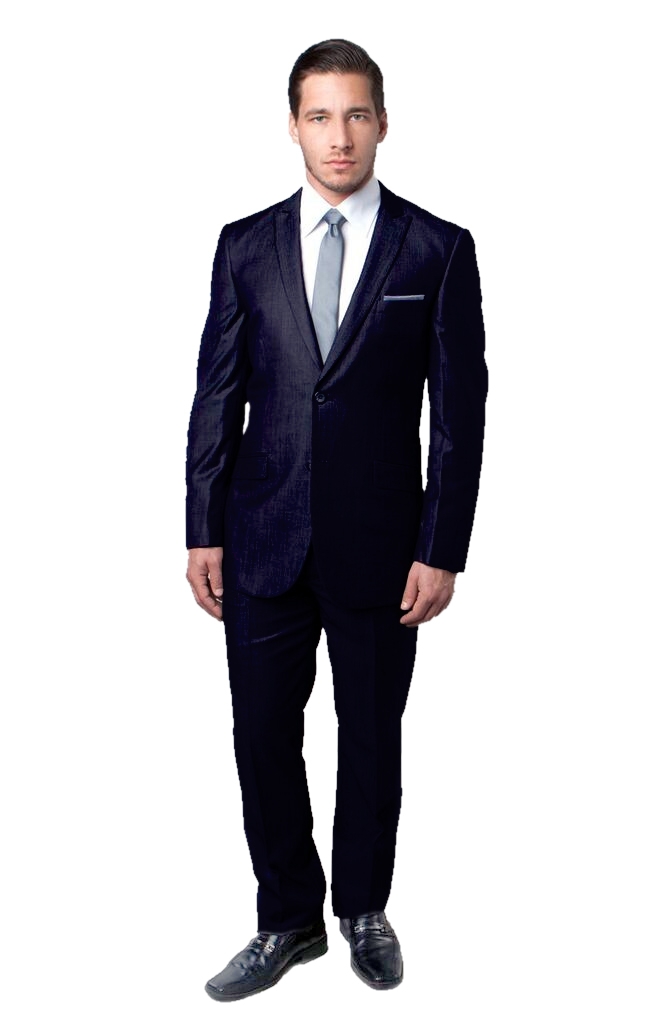 Dark Blue Ultra Slim Fit Two Button Shark Skin Suit Dark Blue Ultra Slim Fit Two Button Shark Skin Suit