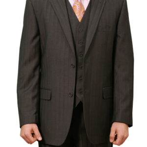 Dark Gray Modern Fit Two Button 3-Piece Suit-0