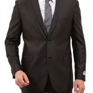 Tone on Tone Stripe Black Ultra Slim Fit Two Button Suit