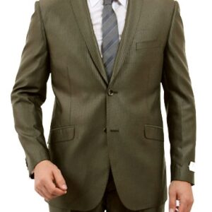Tone on Tone Stripe Dark Taupe Ultra Slim Fit Two Button Suit