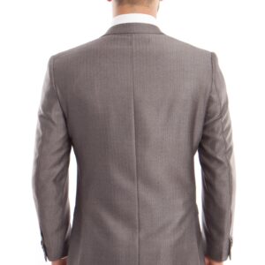 Light Gray Ultra Slim Fit Two Button Suit - Back View