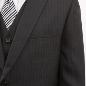Black Modern Fit Two Button Suit Lapel