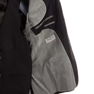 Black Ultra Slim Fit Two Button Three Piece Suit-11277