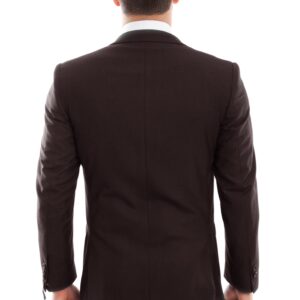 Brown Ultra Slim Fit Two Button Three Piece Suit-11269