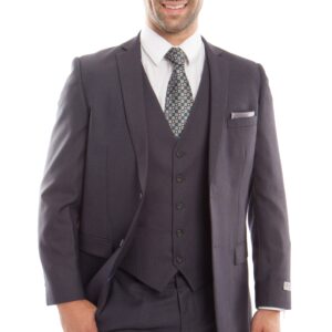 Gray Ultra Slim Fit Two Button Three Piece Suit-0