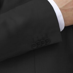 Black Modern Fit Two Button Suit - Cuff