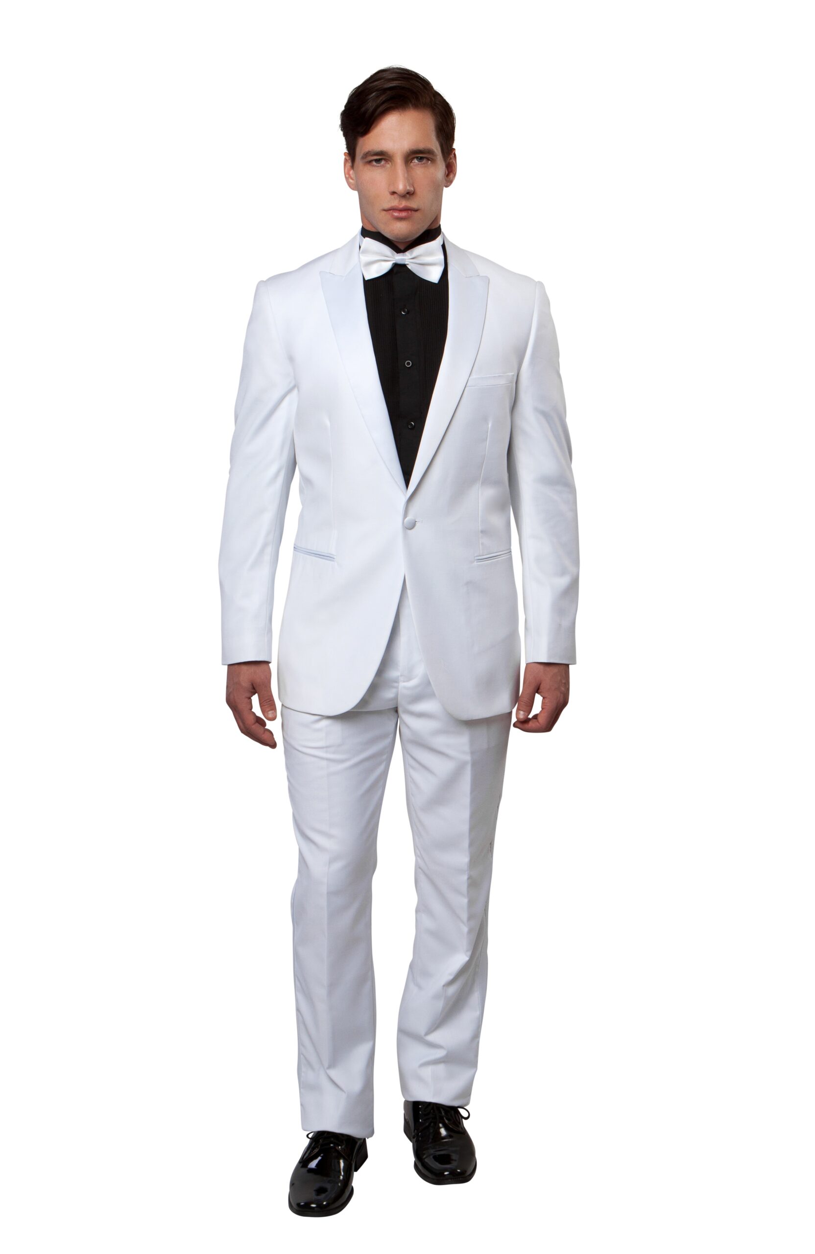 One Button Slim Fit White Tuxedo-0 One Button Slim Fit White Tuxedo-0