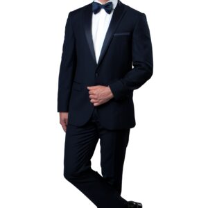 Navy One Button Slim Fit Tuxedo-0