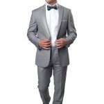 Light Gray One Button Slim Fit Tuxedo