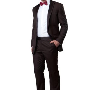 Brown One Button Slim Fit Tuxedo