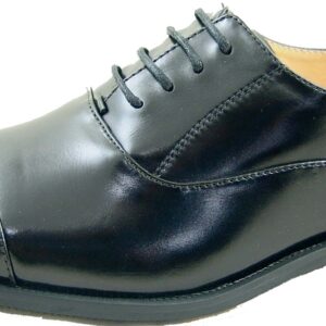 NXT Mens Black Genuine Leather Dress Shoes Lace Up Oxfords Medium-0