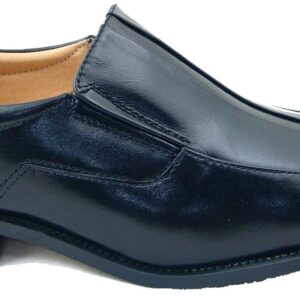 La Milano Black Leather U-Lace Shoe