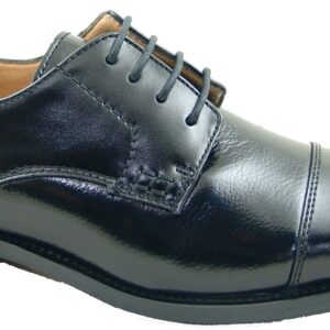 NXT Men Black Genuine Leather Dress Shoes Lace Up Oxfords Cap Toe Medium-0