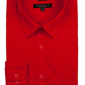 Red Slim Fit Dress Shirt-31991