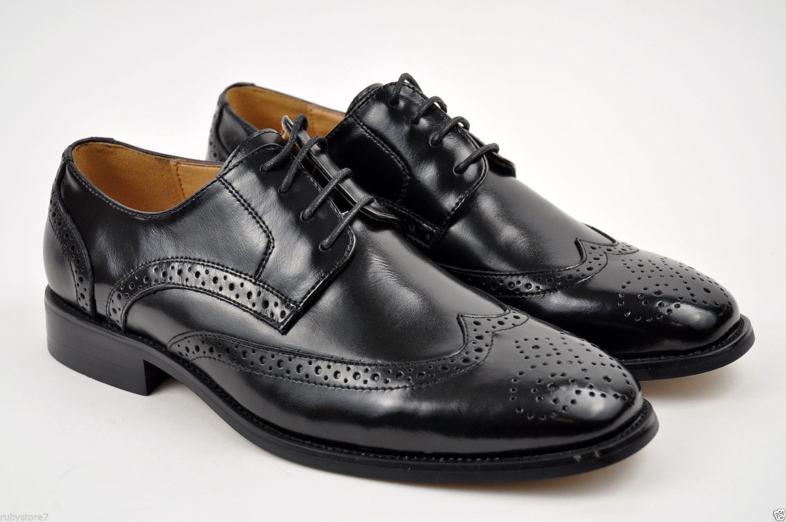 La Milano Black Leather with Laces & Small Circles Shoe (Mens_Shoes) La Milano Black Leather with Laces & Small Circles Shoe (Mens_Shoes)