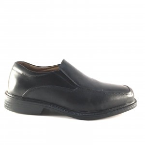 La Milano Black Leather Extra Wide EEE Men Slip On Dress Shoes -23604