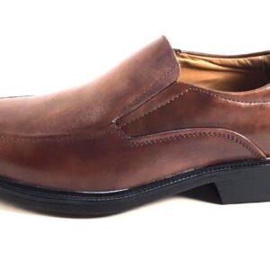 La Milano Brown Leather Extra Wide Men Slip On Dress Shoe-23713