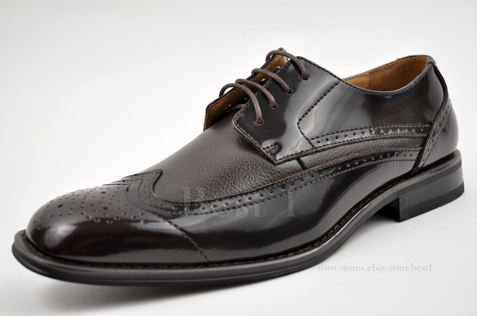 La Milano Mens Dark Brown Dress Shoes with Wingtip Pattern-0 La Milano Mens Dark Brown Dress Shoes with Wingtip Pattern-0