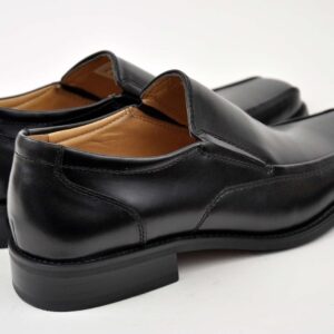 NXT Men Black Genuine Leather Dress Shoes Slip On Tapered Square Toe-25111