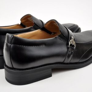 Men Genuine Leather NXT Dress Shoes Black Non-Slip Square Toe Cap in Medium -23185