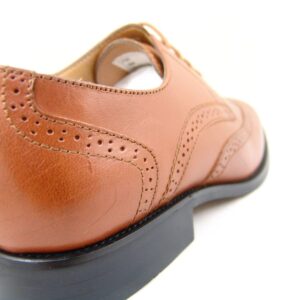 LA MILANO Mens Leather Cognac Oxford Lace Up Cap Toe Dress Shoes -24048