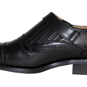 La Milano Men Grain Leather Slip On Wide Width Brown Dress Shoes-22758