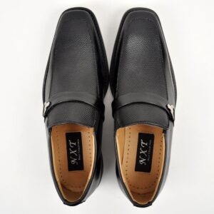 Men Genuine Leather NXT Dress Shoes Black Non-Slip Square Toe Cap in Medium -23188