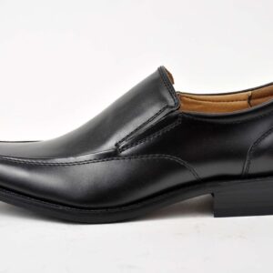 NXT Men Black Genuine Leather Dress Shoes Slip On Tapered Square Toe-25112