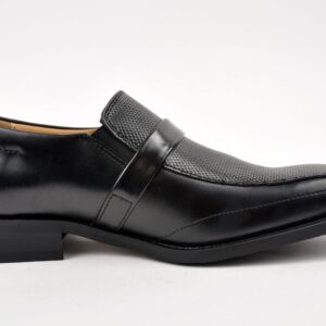 Men Genuine Leather NXT Dress Shoes Black Non-Slip Square Toe Cap in Medium -23184