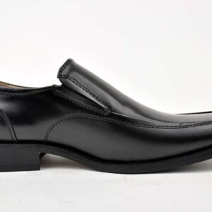 NXT Men Black Genuine Leather Dress Shoes Slip On Tapered Square Toe-0
