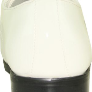 Faranzi Men's White Patent Leather Dress Shoes Lace up Wedding Oxfords-24898