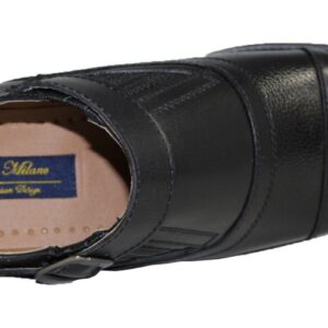 La Milano Men Grain Leather Slip On Wide Width Brown Dress Shoes-22759