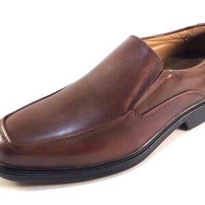 La Milano Brown Leather Extra Wide Men Slip On Dress Shoe-23710