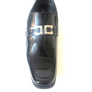 Faranzi Patent-PU Leather Loafers Square Toe Steel Buckle Prom Wedding -22034