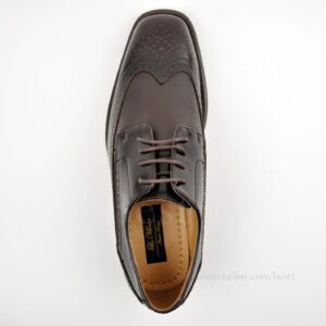 La Milano Mens Dark Brown Dress Shoes with Wingtip Pattern-21854