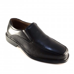 La Milano Black Leather Extra Wide EEE Men Slip On Dress Shoes -23605