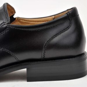 NXT Men Black Genuine Leather Dress Shoes Slip On Tapered Square Toe-25116