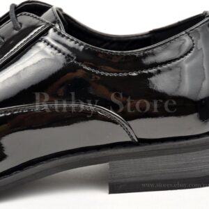Faranzi Oxford Shoes For Men Patent Leather Plain Toe Tuxedo Oxford Mens Dress Shoes-22211