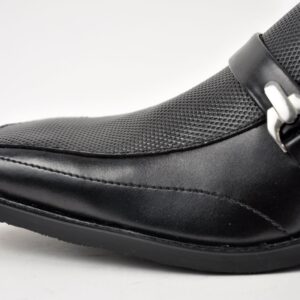 Men Genuine Leather NXT Dress Shoes Black Non-Slip Square Toe Cap in Medium -23191