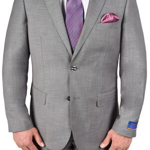 Berragamo Light Grey Modern Fit Two Button Suit-0