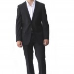 Black Ultra Slim Fit Two Button Suit - Front View