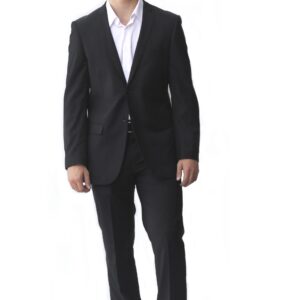 Black Ultra Slim Fit Two Button Suit - Front View