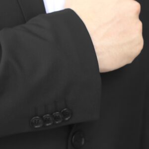 Black Ultra Slim Fit Two Button Suit - Cuff