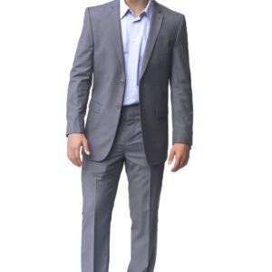 Contemporary Gray Ultra Slim Fit Two Button Suit-0