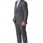 Gray Ultra Slim Fit One Button Suit - Front View