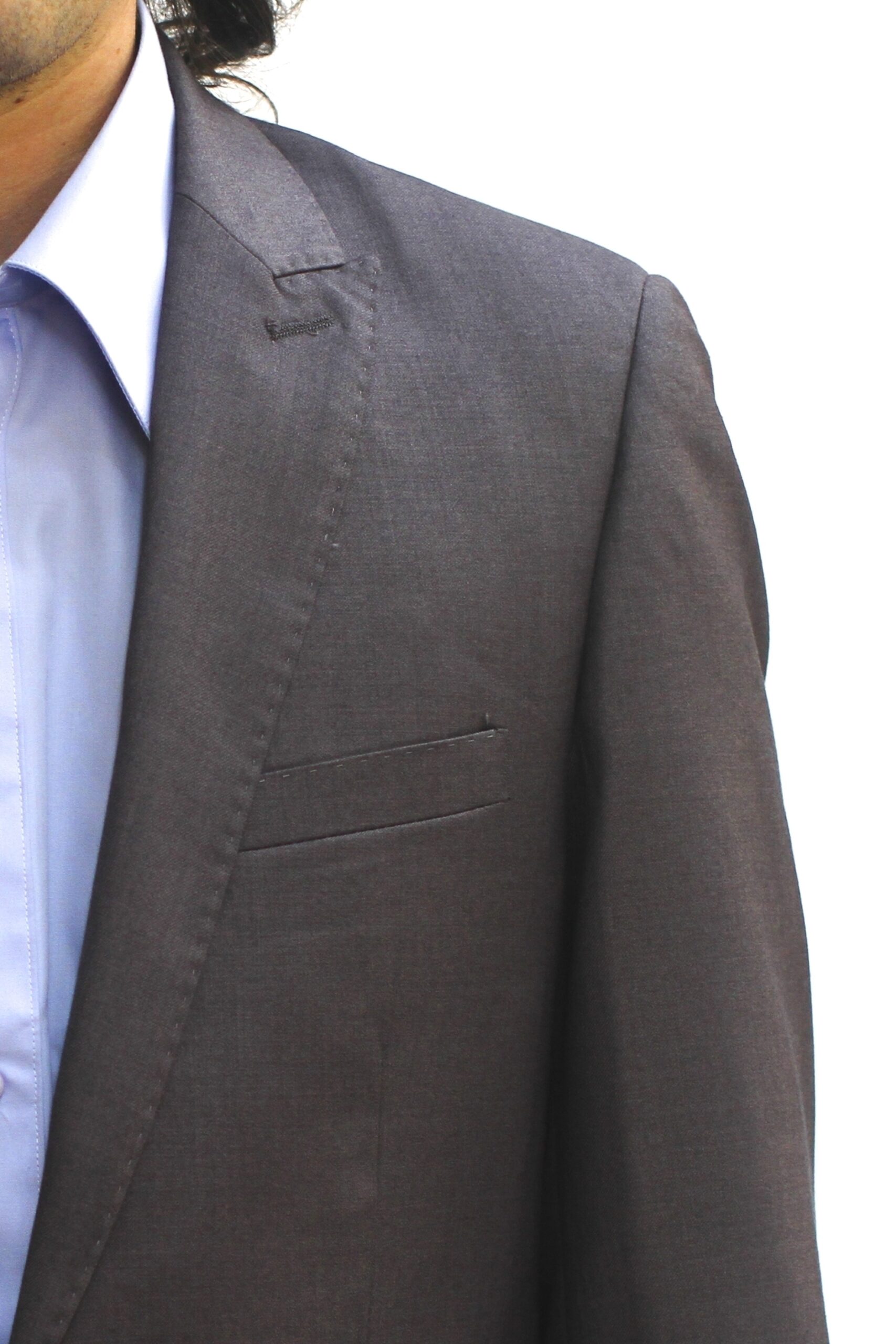 Gray Ultra Slim Fit One Button Suit - Lapel