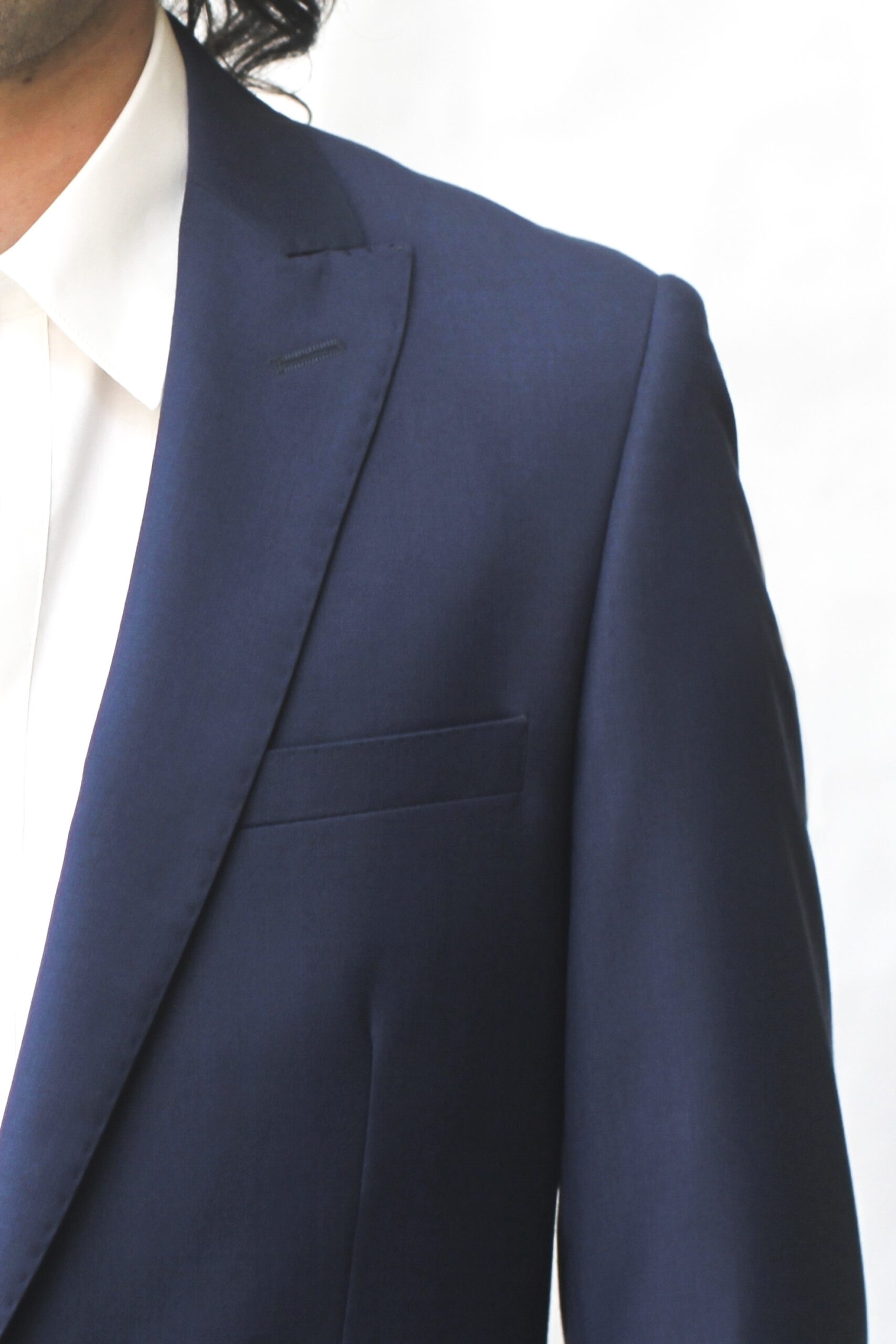 Blue Ultra Slim Fit One Button Suit - Lapel