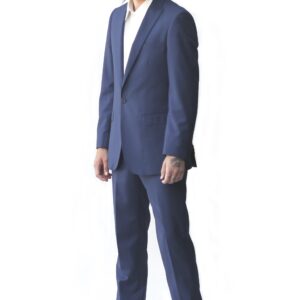 Blue Ultra Slim Fit One Button Suit - Front View