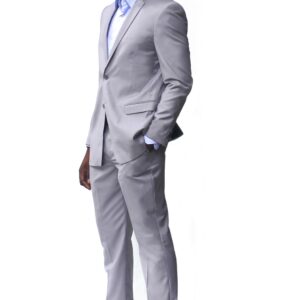 Light Gray Ultra Slim Fit Two Button Suit - Front View